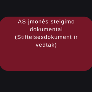 AS įmonės steigimo dokumentai (Stiftelsesdokument ir vedtak)